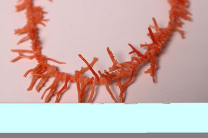 Pink coral necklace. Long