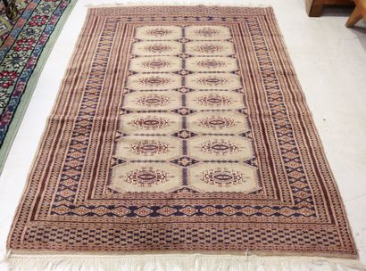 PAKISTAN. Oriental wool carpet with geometric...