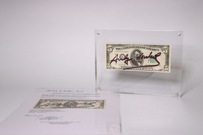 Andy WARHOL (1928 - 1987). Billet de 5 dollars...