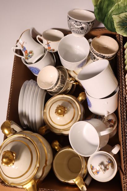 Set of porcelain and earthenware dishes,...