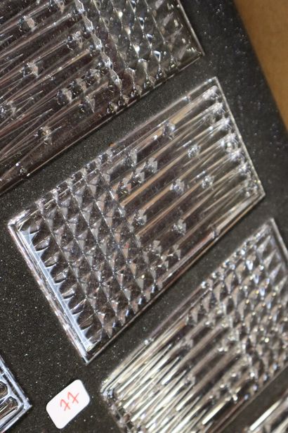 Set of 12 Baccarat crystal tiles, Piccadilly...