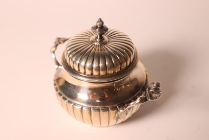 Silver sugar bowl, Minerve hallmark. 215...
