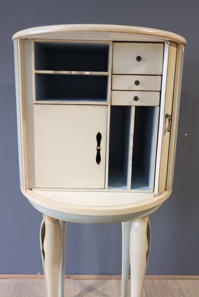 Meuble de rangement cylindrique en bois naturel...