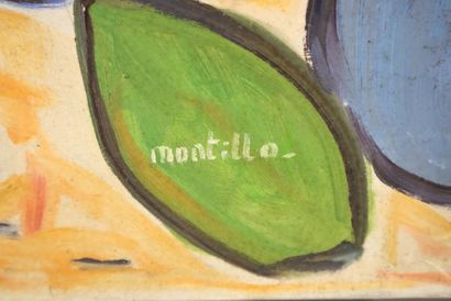 MONTILLO (XXe). 2 natures mortes aux fleurs,...