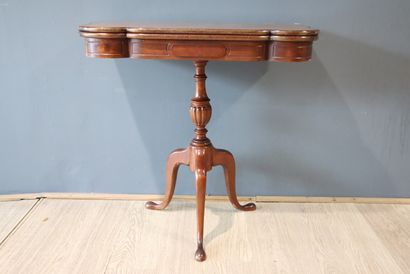 Natural wood games table, tripod base. Height...