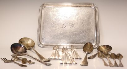 Set of silver-plated metal including Christofle:...
