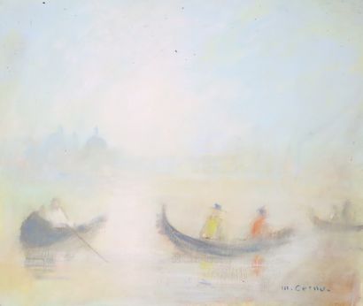 Michel CORNU (Né en 1950). Venise le matin,...