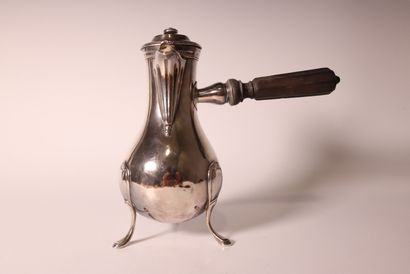 Small plain silver baluster pourer with pearl...