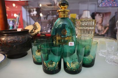 Whisky set, including: 1 decanter and 6 ...