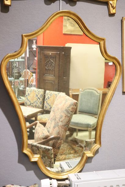 2 Louis XV-style mirrors, gilded frames....