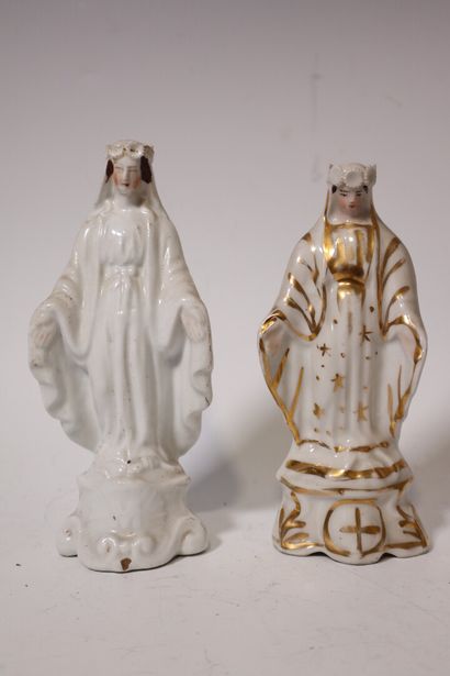 Set of 7 porcelain and ceramic virgins, including...