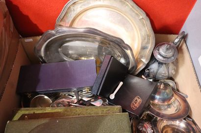 Silver-plated set, including: Dishes, flatware...