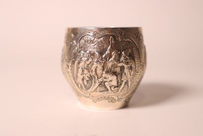 Silver set, including : Wine taster and small...