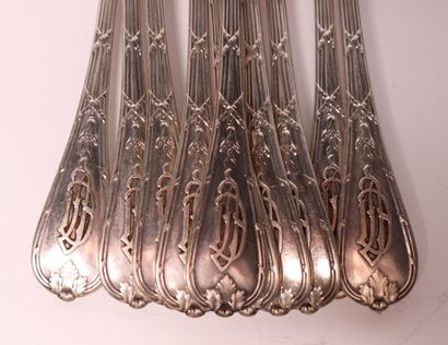 CHRISTOFLE. Set of silver-plated silverware,...