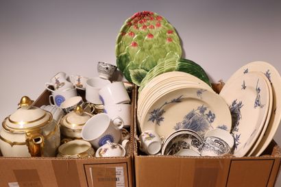 Set of porcelain and earthenware dishes,...