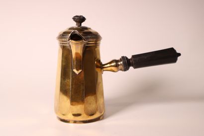 Chocolatière in vermeil, wooden side handle,...