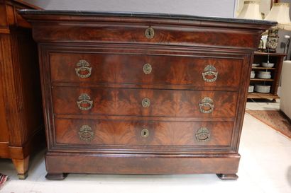 Commode en bois naturel et bois de placage,...
