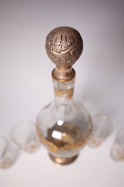 Silver-mounted crystal decanter (height 31...