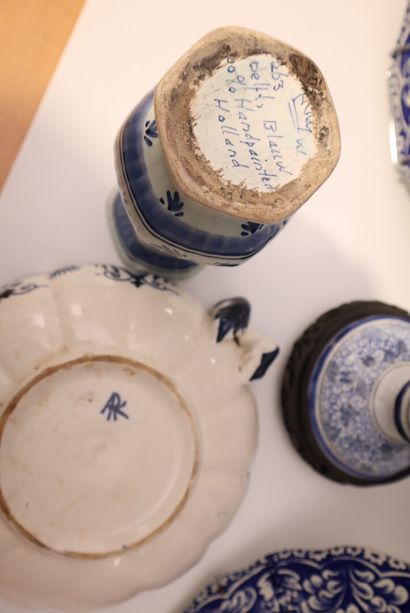Set of glazed ceramics including a pair of...