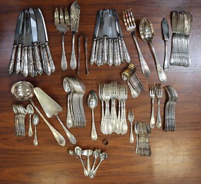 Silver-plated silverware set, including:...