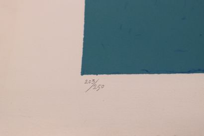 J. BILLE (XXe) Régate, lithographie signée...