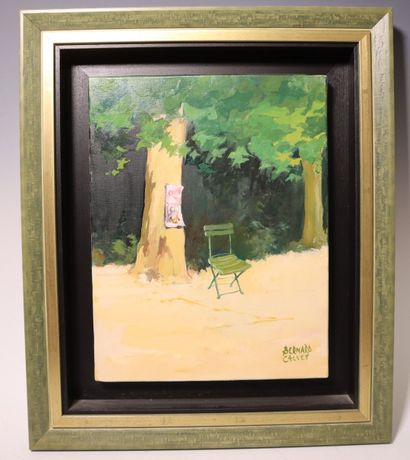 Bernard CALVET (1868-1950). La chaise verte,...