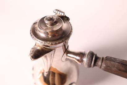 Small plain silver baluster pourer with pearl...