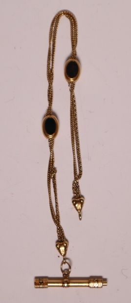 Gold watch chain set with stones. 19,48 ...
