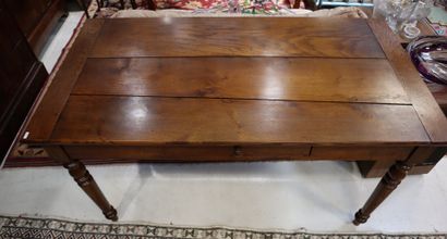 Table rectangulaire en bois naturel ouvrant...