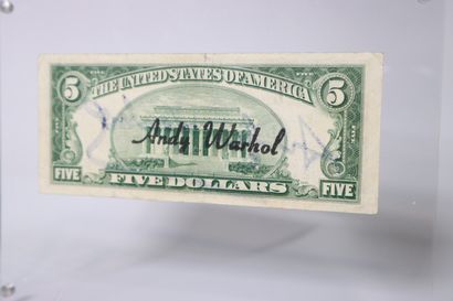 Andy WARHOL (1928 - 1987). Billet de 5 dollars...