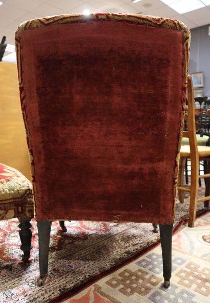 Pair of armchairs, velvet upholstery (ac...
