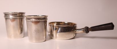 Silver set, including : Small saucepan and...