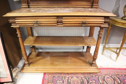 Oak hall cabinet, with detached columns,...