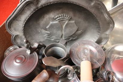 Pewter set: tea and coffee set, wine set,...