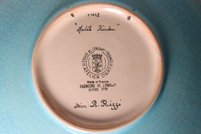 LONGWY. Polychrome ceramic dish, 