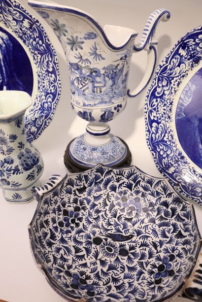 Set of glazed ceramics including a pair of...
