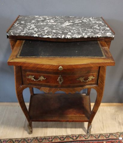 Bedside table in natural wood and veneer,...