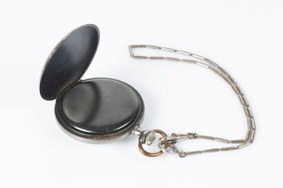 OMEGA. Pocket watch (metal or silver?) and...