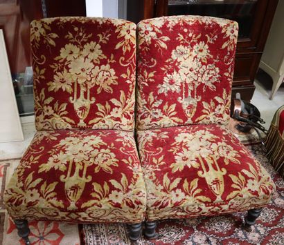 Pair of armchairs, velvet upholstery (ac...