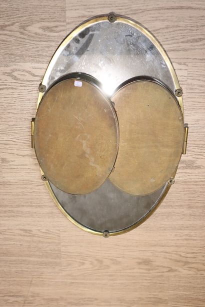 Oval triptych glass, brass. Height: 60 c...