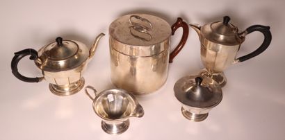 Silver-plated set, including: Teapot, coffee...