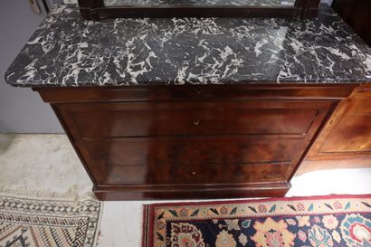 Commode en bois naturel et bois de placage,...