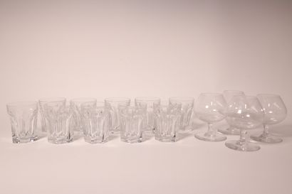 BACCARAT. Set of crystal glasses, including:...