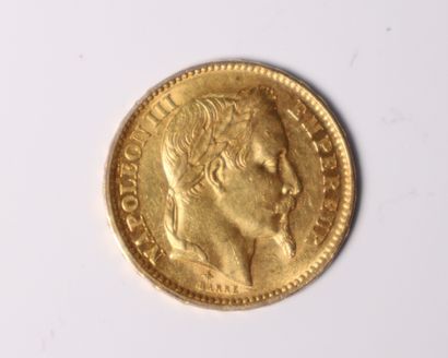 1 gold coin 20FF Napoléon III 1868 . 6,40...