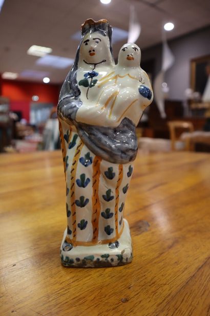 Virgin of childbirth in 18th century polychrome...