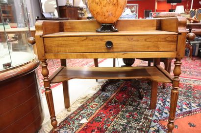 Lot including: Armchair with straw seat,...