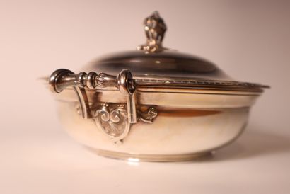 Silver vegetable dish, Minerve hallmark....