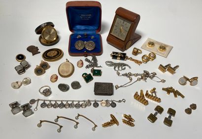 Set of costume jewelry, some in silver: LANCEL...