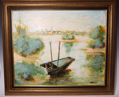 Michel MOREAU (1940) Barque situé Soucelle...