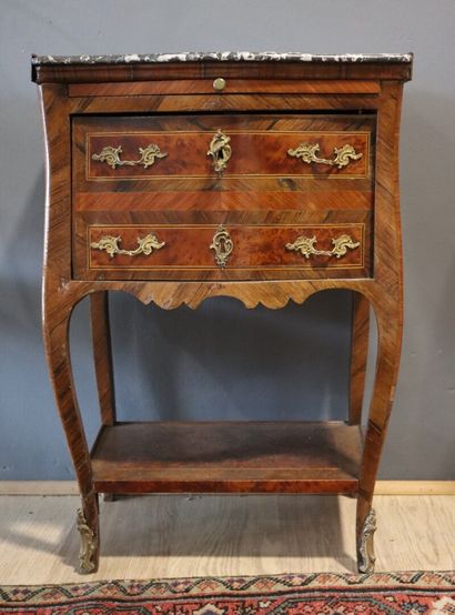 Bedside table in natural wood and veneer,...